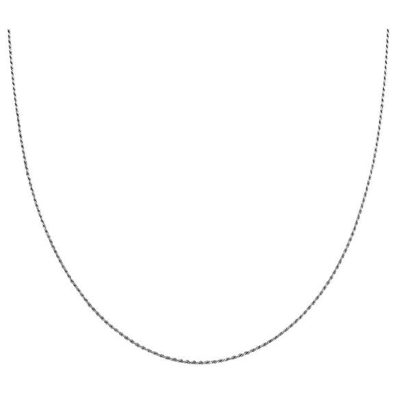 Italian Rhodium Over Sterling Rope Chain Necklace 22" 3.5 - Picture 3 of 6